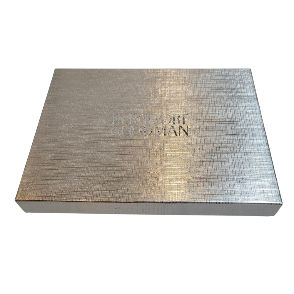 Bergdorf Goodman Silver Gift Box Decorative Storage Reflective 7.25 x 5 x 1 in